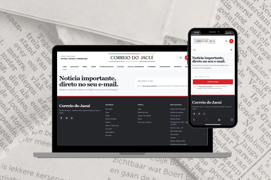 Correio do Jacuí amplia presença digital com novo site